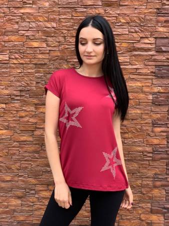 Женская стильная футболка в камнях 