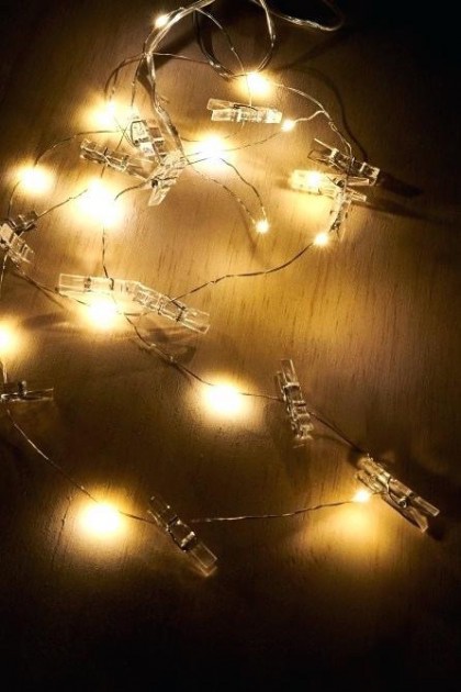  Светодиодная гирлянда LTL с прищепками для фото 16 led Warm White длина 2 метра на батарейках 2 шт AAA