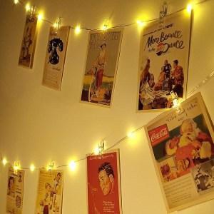  Светодиодная гирлянда LTL с прищепками для фото 16 led Warm White длина 2 метра на батарейках 2 шт AAA