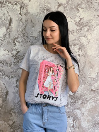 Женская стильная футболка в камнях