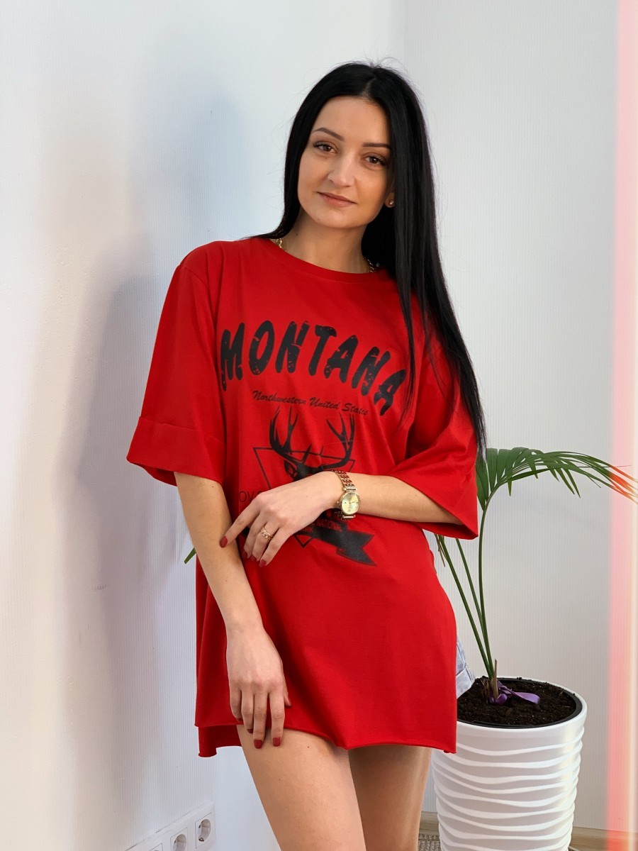 Женская стильная удлинённая футболка 