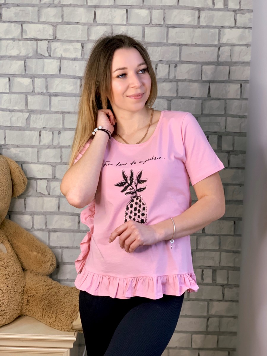 Женская стильная футболка в камнях