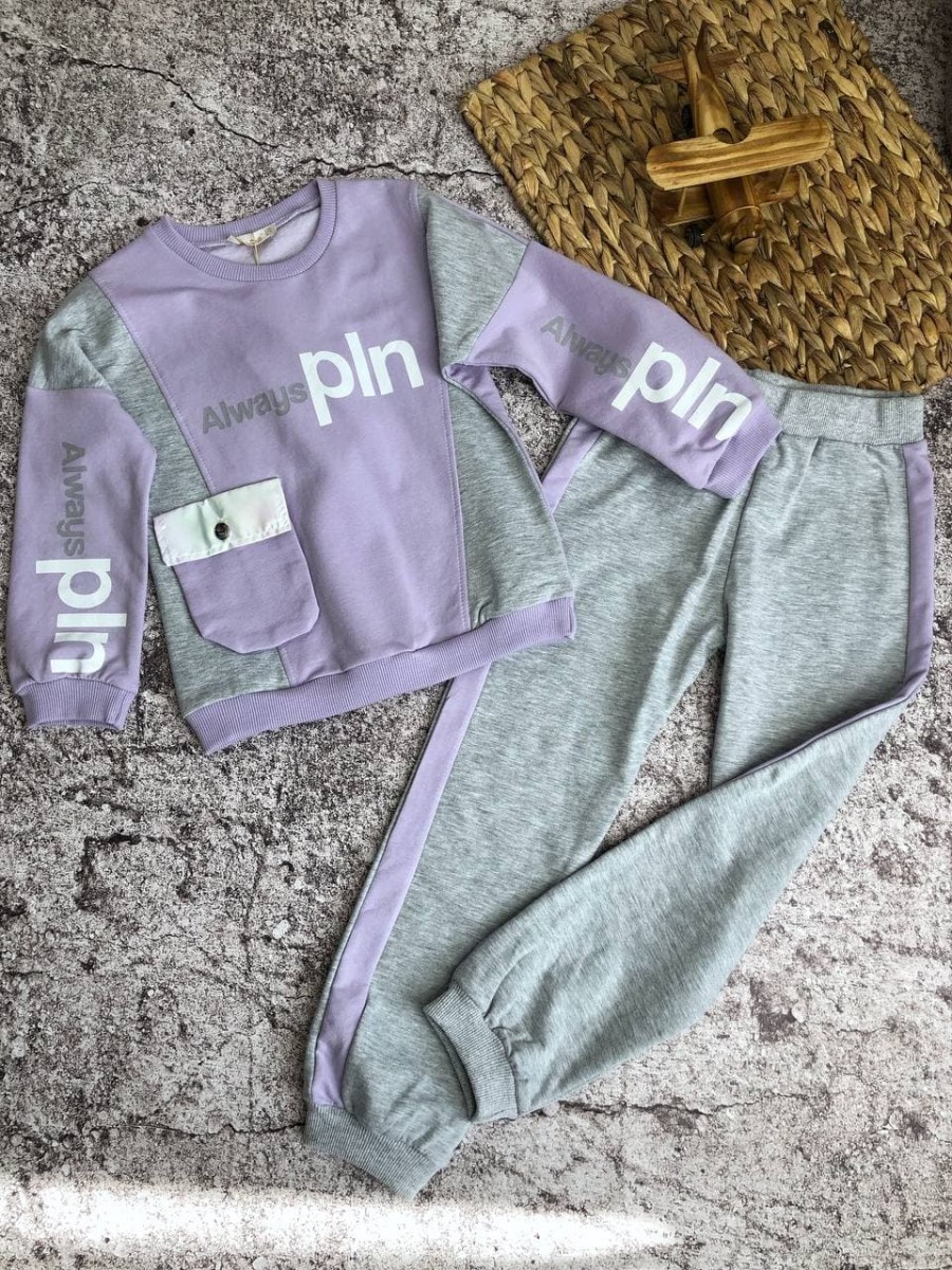 Спортивний костюм Pin Лаванда-сірий