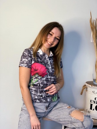Женская стильная футболка поло
