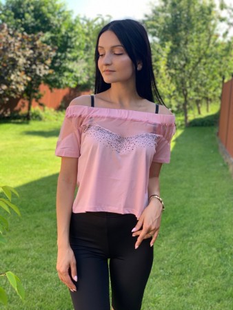 Женская стильная футболка в камнях