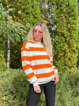 Женская стильная кофта в полоску на флисе 