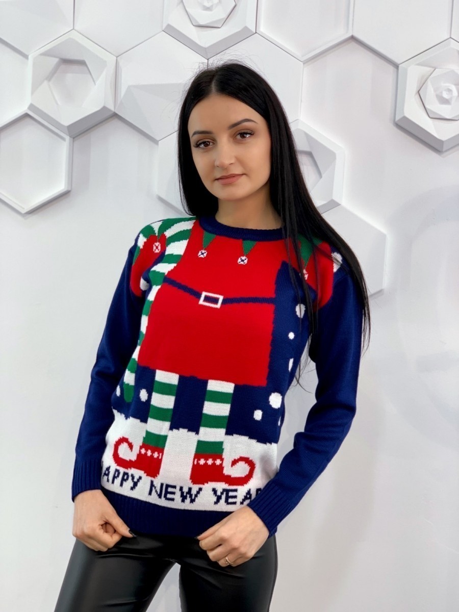 Женская стильная новогодняя  кофта вязка 