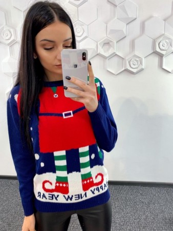 Женская стильная новогодняя  кофта вязка 