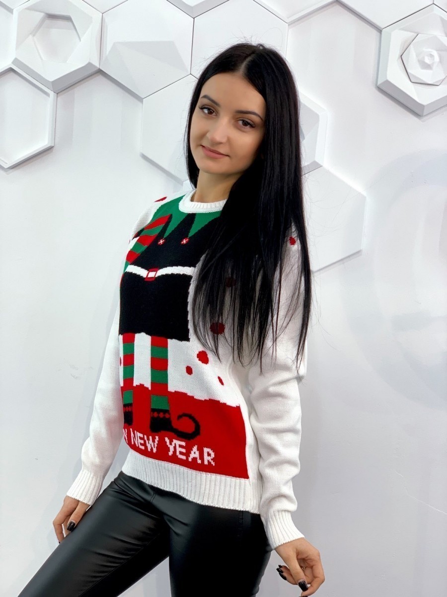 Женская стильная новогодняя  кофта вязка 