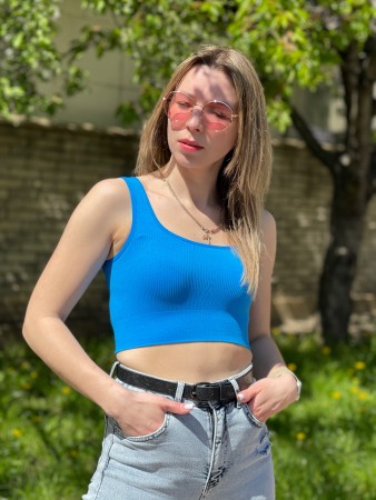 Женская  стильная Майка  топ рубчик бесшовная