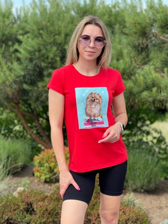 Женская стильная футболка в камнях 
