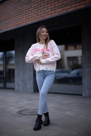Женский стильный свитер  Barbie рванка (42-48)
