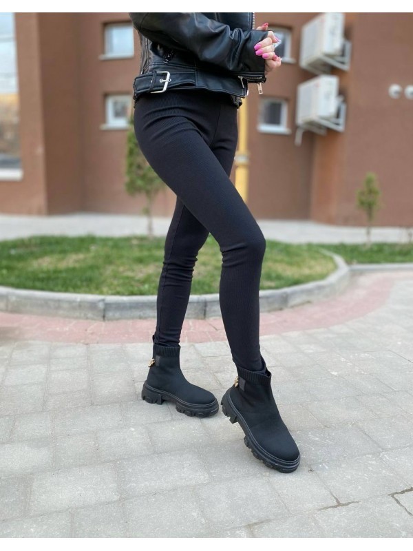 Леггинсы в рубчик начёс 