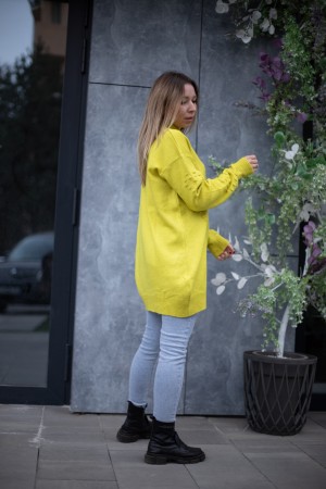 Женская стильная кофта туника оверсайс сердце 