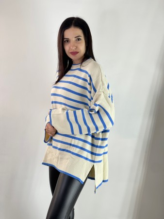 Женская стильная кофта туника полоска